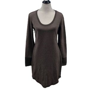 Kavu Women’s Herringbone Brown Elbow Patch Dress Size Medium